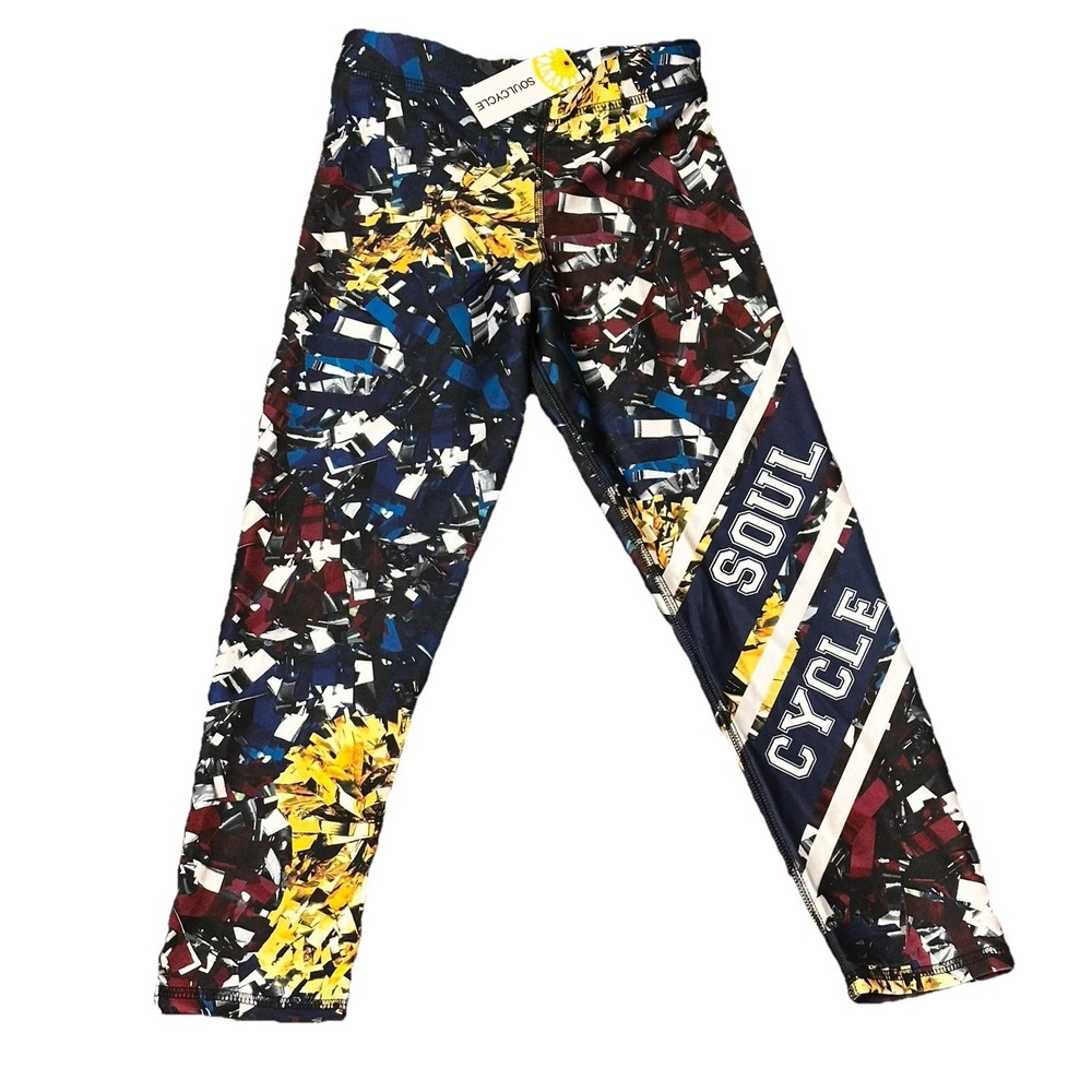 Zara Terez Soul Cycle Capri Leggings Womens Size XS Pom Pom Cheer Active NWT $86